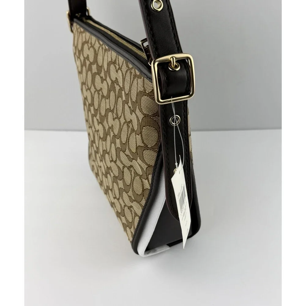 Coach Signature Small Dufflette Crossbody Shoulder Bag, Khaki, Brown, NWT $225
